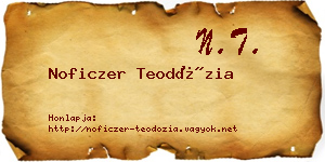 Noficzer Teodózia névjegykártya